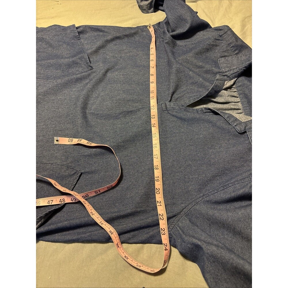 For Cynthia Denim Tunic Top 1x Pockets V Neck Plus Size 100% Cotton - Picture 6 of 9